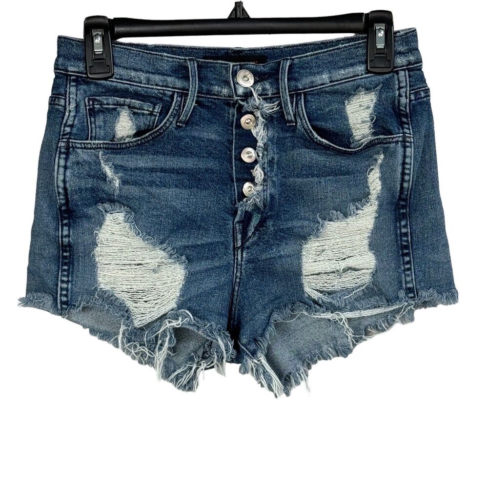 3x1 NYC SZ 27 Shelter Cut-Off Liberty Jean Shorts Button-Fly Frayed Distressed